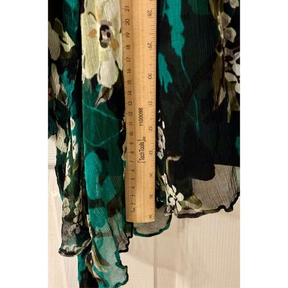 MLM Label 100% Silk Deep V-Neck Long Sleeve Floral Mini Dress Size Small - Picture 8 of 10